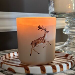Charming Cream Deer Candle New